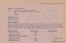 Wochenbericht Versorgung mit Brennmaterial 1947