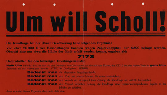 Wahlplakat für Robert Scholl