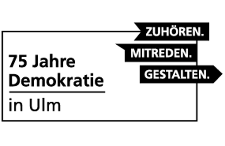 Logo "75 Jahre Demokratie in Ulm"
