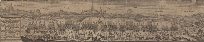 Einschiffung der Truppen des Schwäbischen Reichskreises am 30. August 1684.