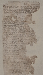 Urkundenabschrift aus dem 15. Jahrhundert - nach der Restaurierung. Patrizierarchiv Neithardt