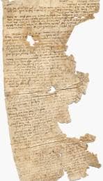 Urkundenabschrift aus dem 15. Jahrhundert - vor der Restaurierung. Patrizierarchiv Neithardt