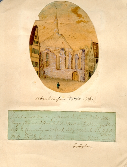 Barfüßerkirche als Ruine. 1875. Ansicht 432 (Vorderseite) 