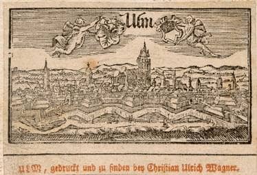 Ulm von Norden. Um 1730. Ansicht 75