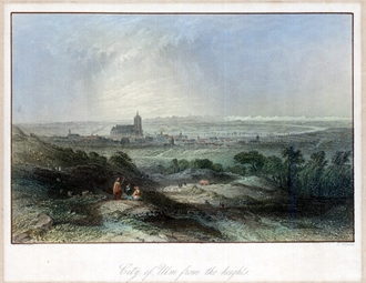 Ulm von Nordwesten. Um 1844. Ansicht 150