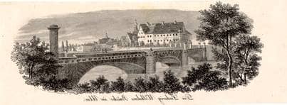 Ludwig-Wilhelm-Brücke (ehem. Herdbrücke). Um 1840. Ansicht 353