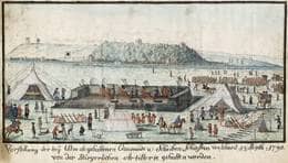 Schießübungen der Ulmer Artillerie am 13. September 1790. Chronik Zeitbild 1790.9.13 Nr. 1