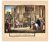"Maienfest [Liederfest] in Ulm am 25. Juli 1836. Der Zug in das Münster." Chronik Zeitbild 1836.7.25 Nr. 4