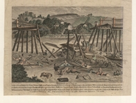 Verunglückung eines Ordinari-Schiffes (Ulmer Schachtel) an der Donaubrücke bei Donaustauf am 22. Juni 1837. Chronik Zeitbild 1837.6.22 Nr. 1