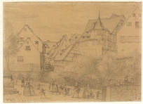 Vom Stumpf des Dicken Turms: Blick auf die kleine Blau. 1844. Ansicht 343.