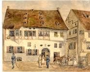 Gasthaus "Zum goldenen Ochsen" im Jahr 1844. Ansicht 740