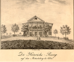 Gasthof "Zur Heinrichsburg" von SO. Um 1845. Ansicht 792