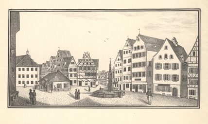 Marktplatz (Südostseite) Um 1830. Ansicht 376