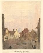 Marktplatz (Ostseite). Um 1853. Ansicht 377/2