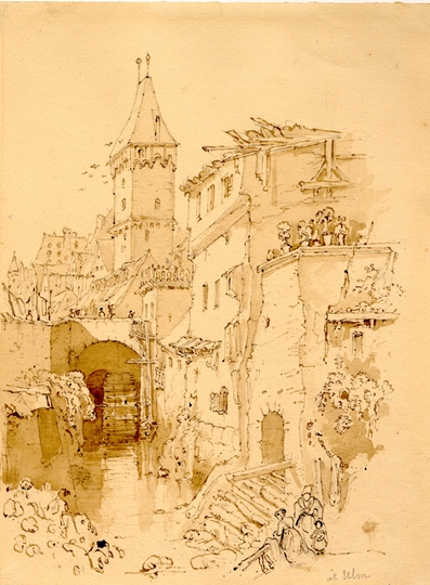 Der Metzgerturm von Osten. Um 1850. Ansicht 344
