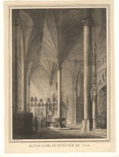 Münster. Inneres. Südliches Seitenschiff (spiegelbildlich). 1818. Ansicht 513