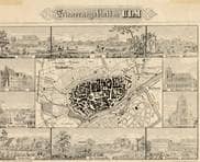 Ulm, Stadtplan und 10 Ansichten. Um 1840. Ansicht 650
