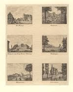 Sammelbild mit 6 Ansichten Ulm und Umgebung. Um 1840. Ansicht 844