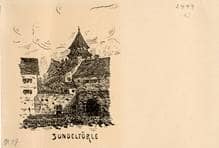 Zundeltor und Seelturm von außen. Postkarte um 1900. Ansicht 305