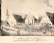 Söflingen. Ansicht des Klosterhofs. 1828. F 3/2a Ansicht 87