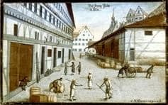 Die Ulmer Gräth (städtisches Waag- und Lagerhaus). Um 1780. 