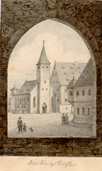 Dreikönigskirche. Ansicht von NW. Um 1840. Ansicht 435