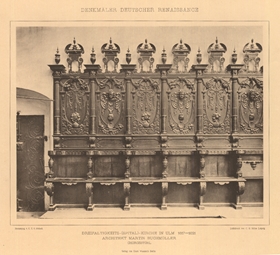 Dreifaltigkeitskirche. Inneres. Chorgestühl. Um 1630 (1890). Ansicht 548