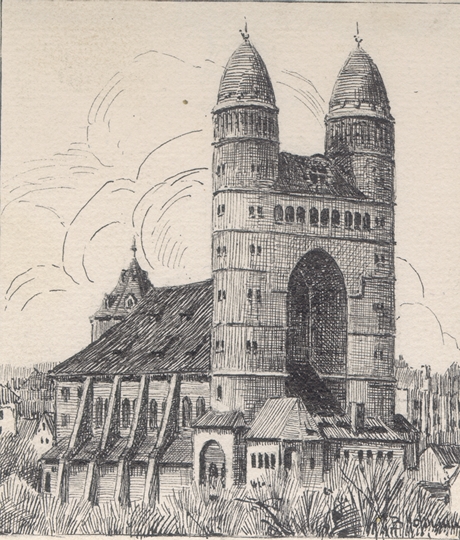 Pauluskirche (früher Garnisonskirche). Um 1930. Ansicht 956