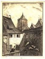Blick von der Köpfingergasse 9 zum Münsterturm. Ansicht 741