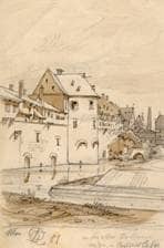 Stadtmauer beim Frauengraben und Hafenbad. 1881. Ansicht 330/1