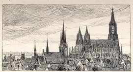 Blick zum Münster von Norden. Mitte 20. Jhdt. Ansicht 954