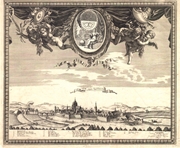 Ulm von Südosten um 1703 (mit Erwähnung des Gänstor-Überfall 1702). Ansicht 59