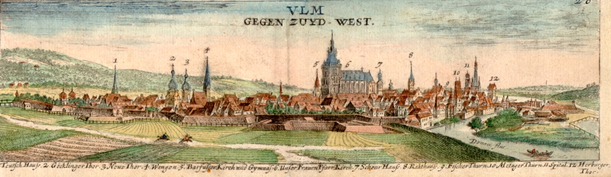 Ulm von Süden. Um 1654. Ansicht 27.