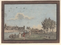 Ulm von Süden. Teilansicht der Donaufront. Um 1803. Ansicht 89.