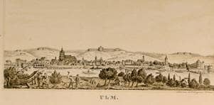 Ulm von Süden (mit Bundesfestung). Um 1860. Ansicht 163