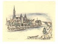 Ulm von Süden, Donaufront. 1955. Ansicht 185