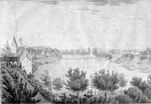 Ulm von Süden. um 1830. Ansicht 355