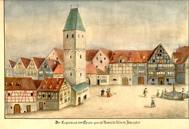 Königliche Pfalz / Weinhof im Zustand von 1597. Um 1900. Ansicht 925