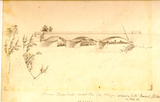 Wiblingen. Ansicht der Donaubrücke. 1818. F 3/2a Ansicht 108