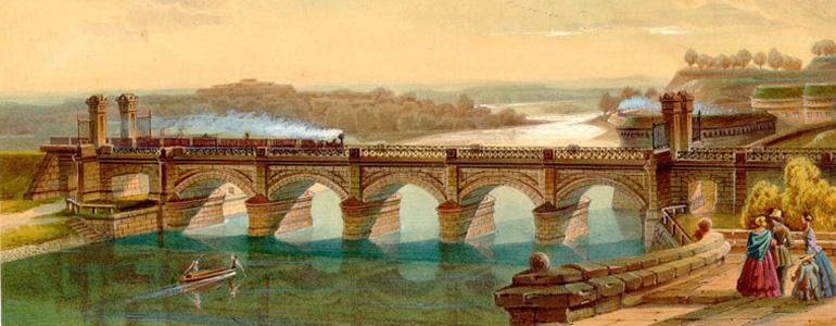 Eisenbahnbrücke um 1855