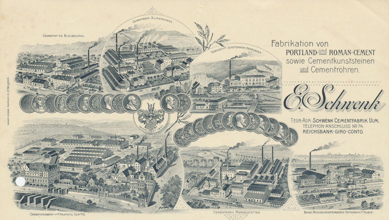 Briefkopf der Firma Schwenk-Cement von 1909