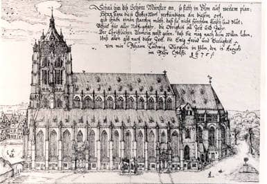 Ansicht des Ulmer Münsters von Süden um 1675