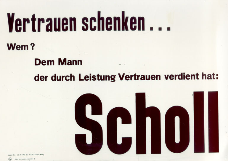 Plakat zur OB-Wahl am 21. März 1948
