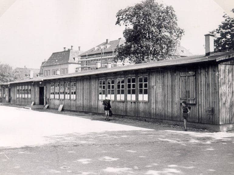 Baracken der Kepler-Oberschule am Charlottenplatz 1953