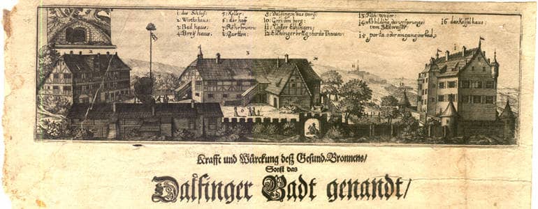 Ansicht und Ordnung des "Dalfinger" (Obertalfinger) Bades von 1665