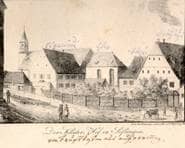 Söflingen. Ansicht des Klosterhofs. 1828. F 3/2a Ansicht 87